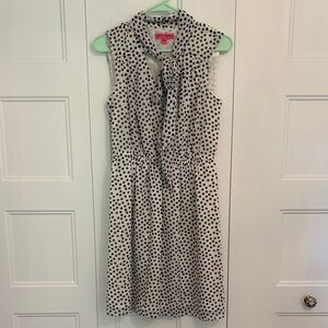 Betsey Johnson Cream and Black Polka Dot Midi Dress